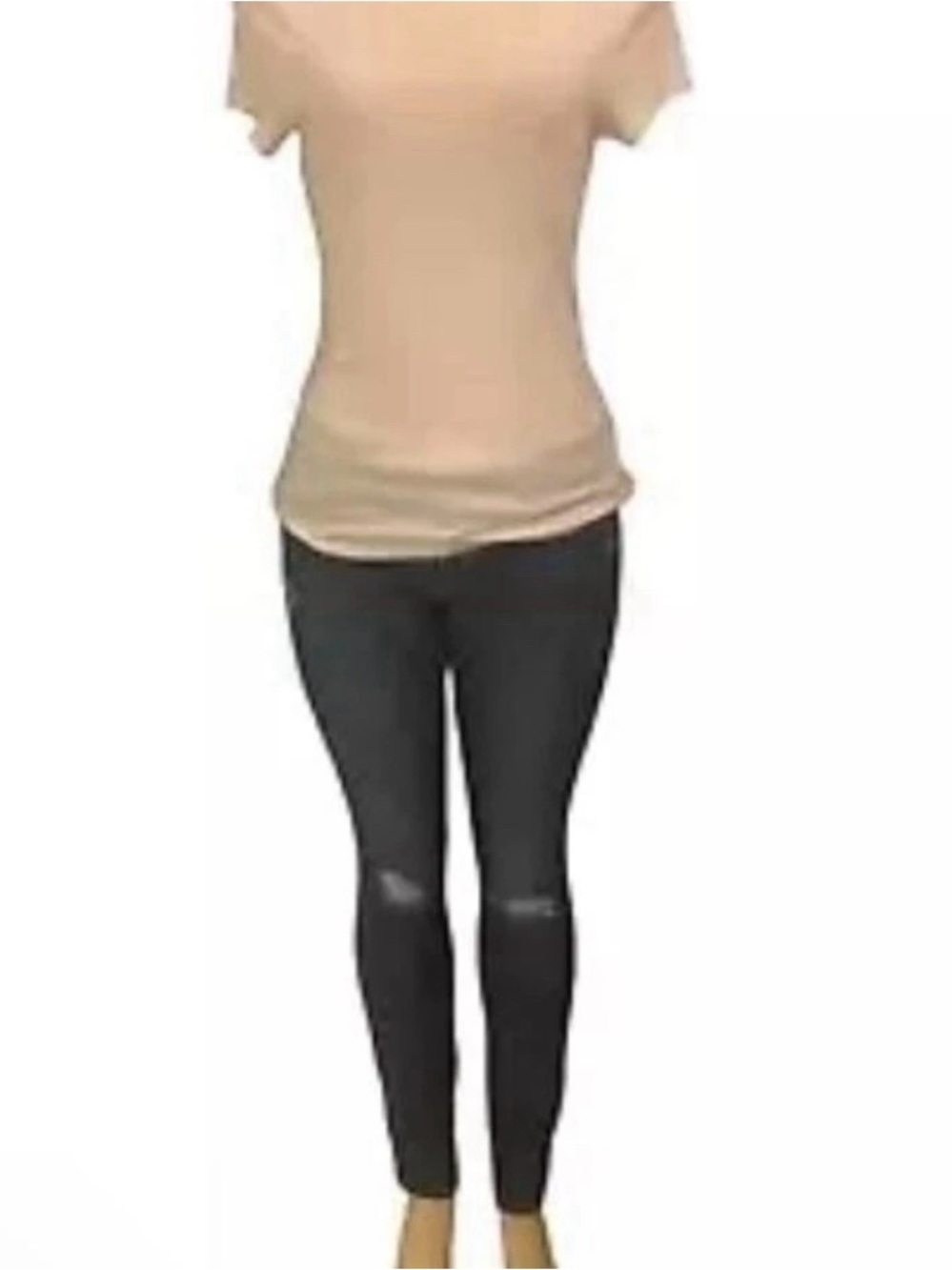 Old Navy Beige Short Sleeve Top & Black Skinny Jeans Set